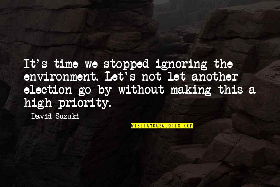 S'affaiblit Quotes By David Suzuki: It's time we stopped ignoring the environment. Let's