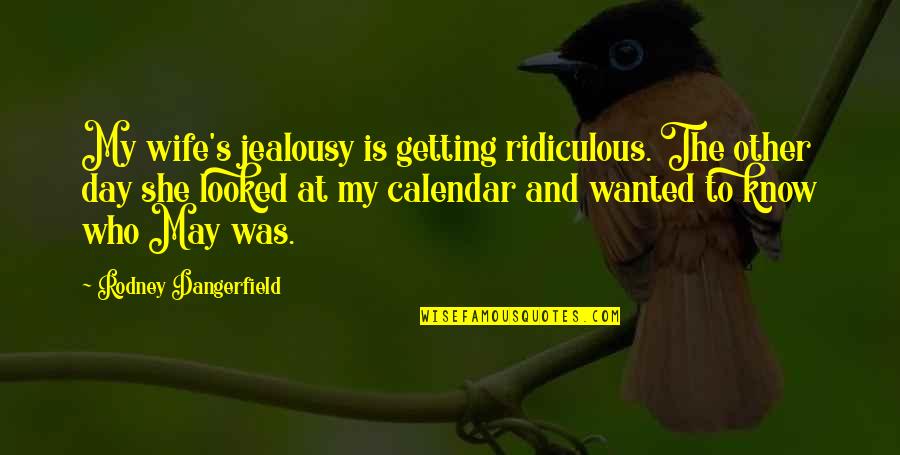 Sagacity Def Quotes By Rodney Dangerfield: My wife's jealousy is getting ridiculous. The other