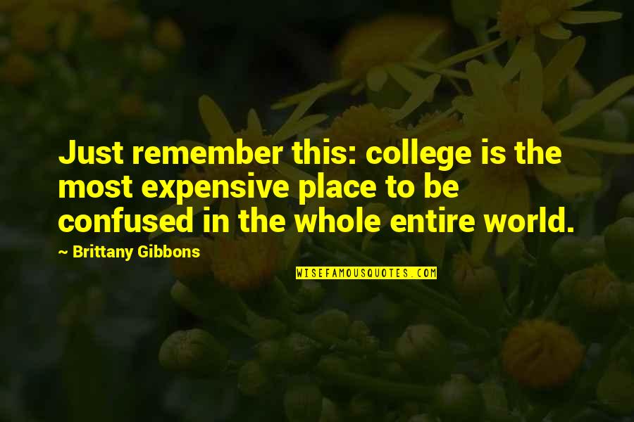 Said About Atticus Finch Quotes By Brittany Gibbons: Just remember this: college is the most expensive