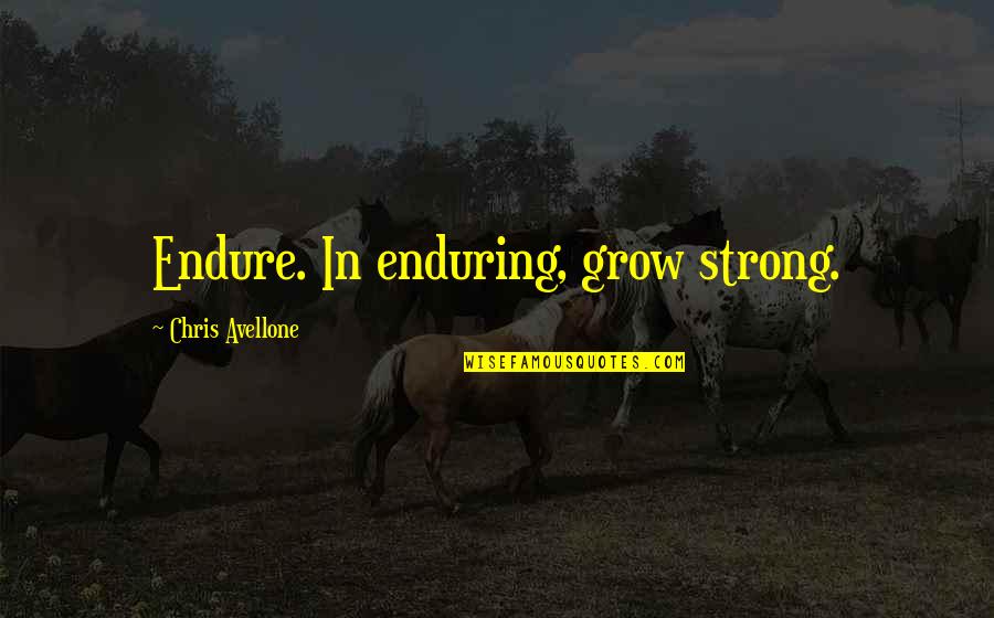 Sakowski And Markello Quotes By Chris Avellone: Endure. In enduring, grow strong.