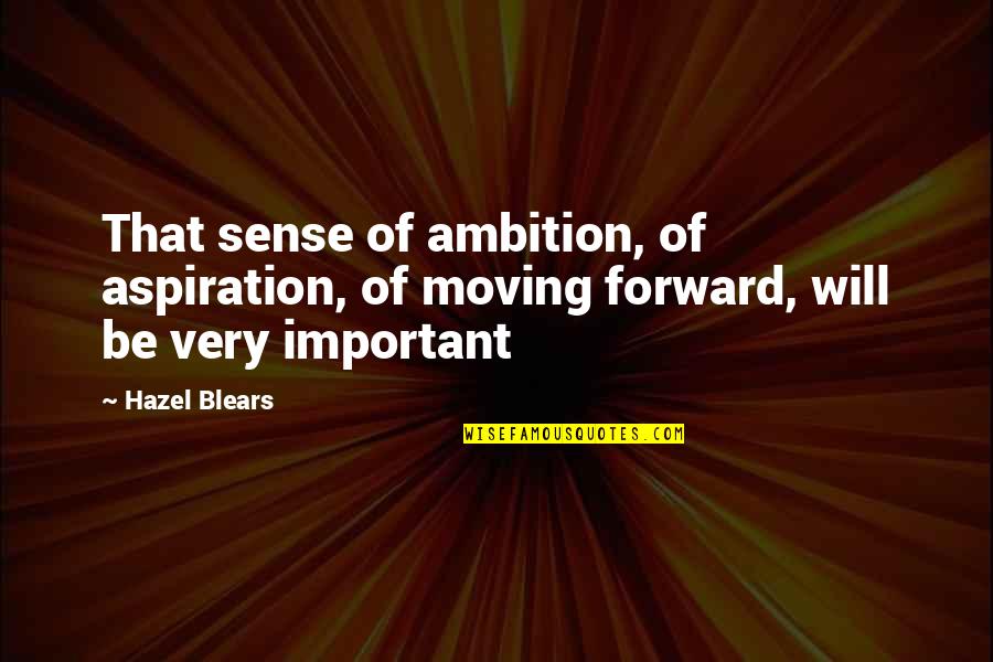 Saltzad Quotes By Hazel Blears: That sense of ambition, of aspiration, of moving