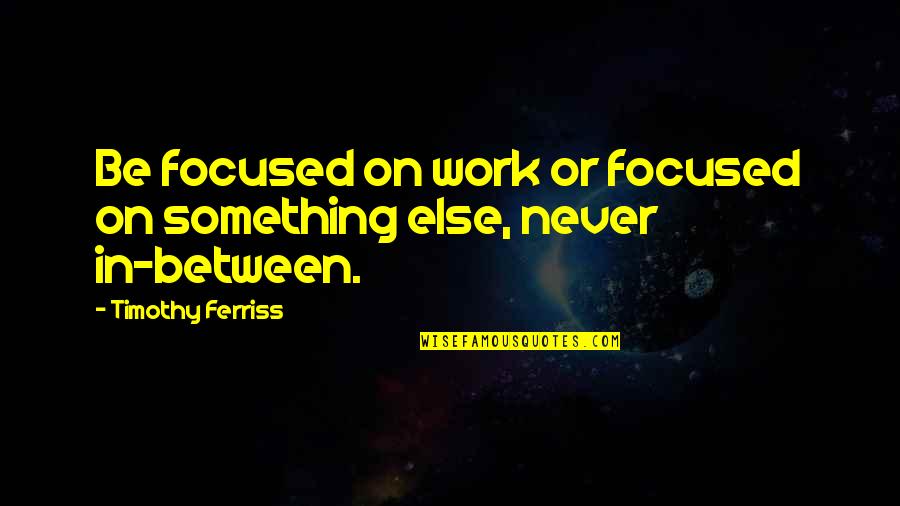 Samenvatting Quotes By Timothy Ferriss: Be focused on work or focused on something