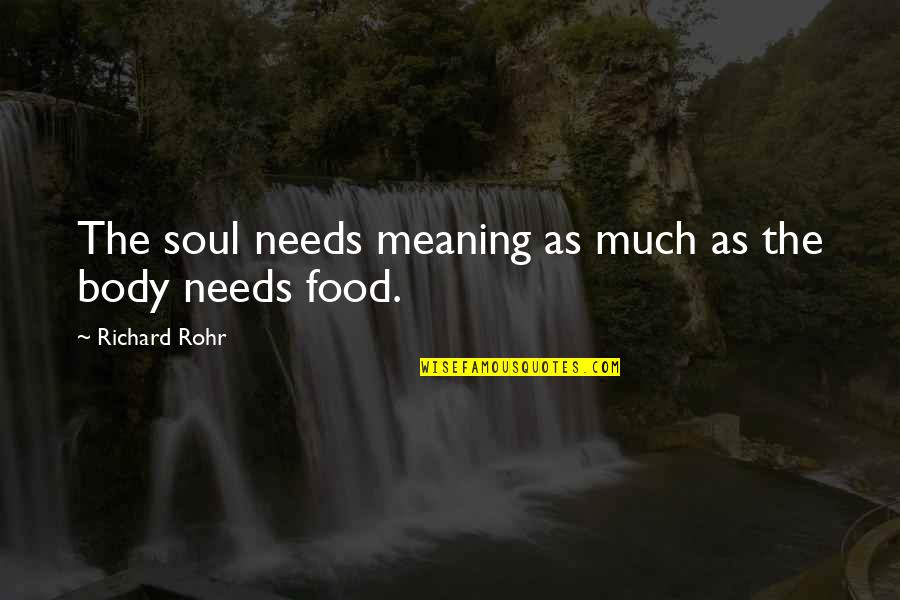 Sandra Alvarenga Quotes By Richard Rohr: The soul needs meaning as much as the