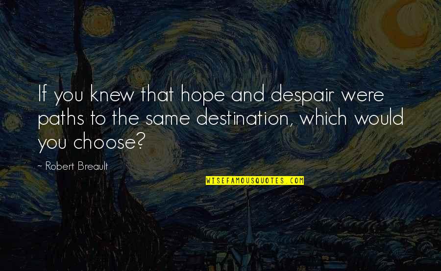 Sanetta Ponton Quotes By Robert Breault: If you knew that hope and despair were