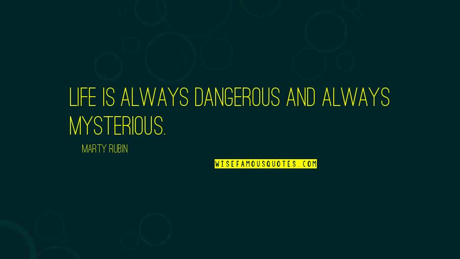 Sanglots En Quotes By Marty Rubin: Life is always dangerous and always mysterious.