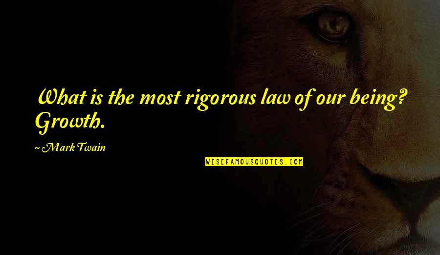 Savaii Curava Quotes By Mark Twain: What is the most rigorous law of our