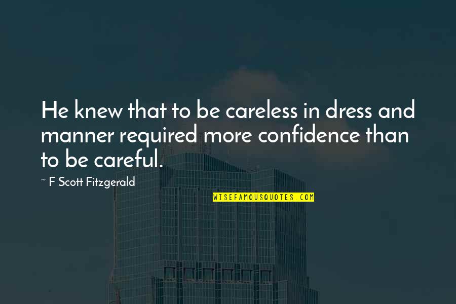 Save Public Property Quotes By F Scott Fitzgerald: He knew that to be careless in dress