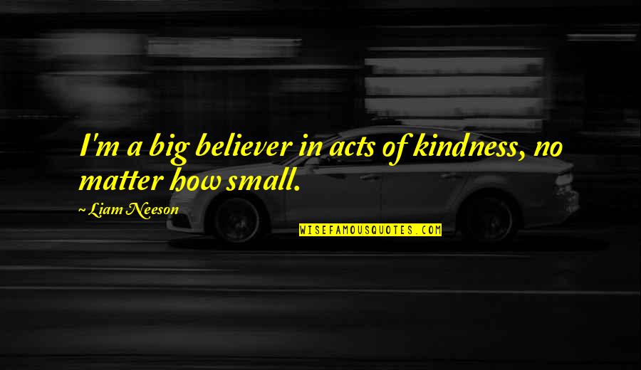 Savitri Devi Quotes By Liam Neeson: I'm a big believer in acts of kindness,