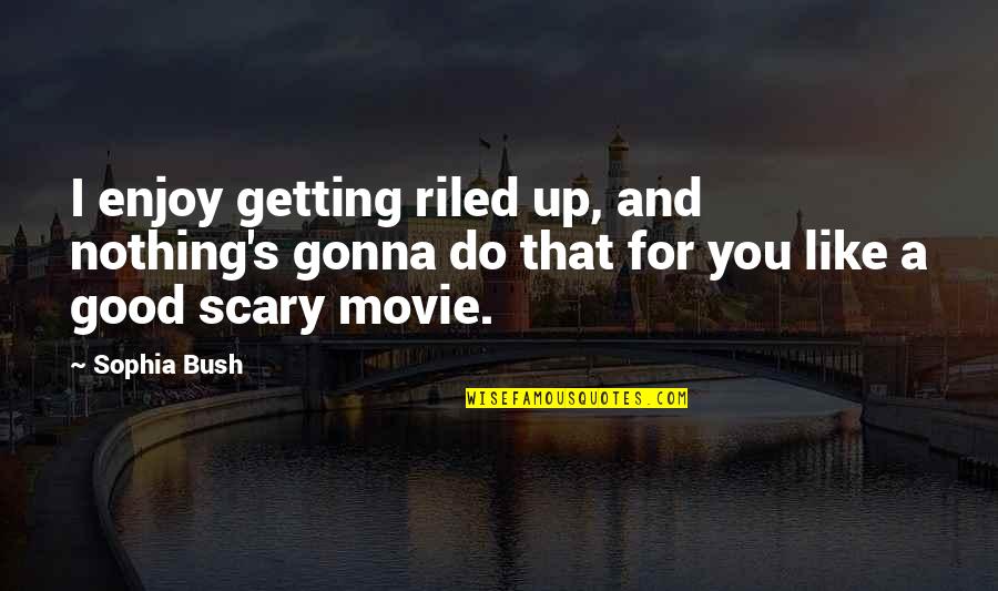 Scary Movie 3 Quotes By Sophia Bush: I enjoy getting riled up, and nothing's gonna