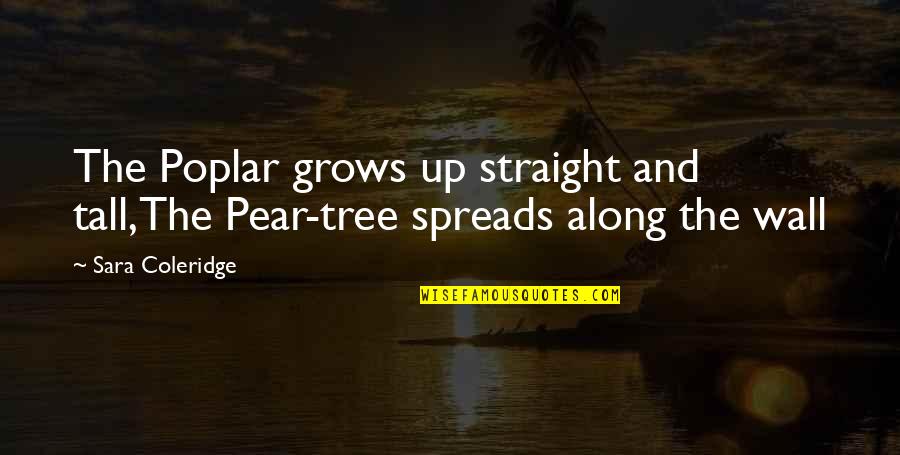 Scatter Kindness Quotes By Sara Coleridge: The Poplar grows up straight and tall,The Pear-tree