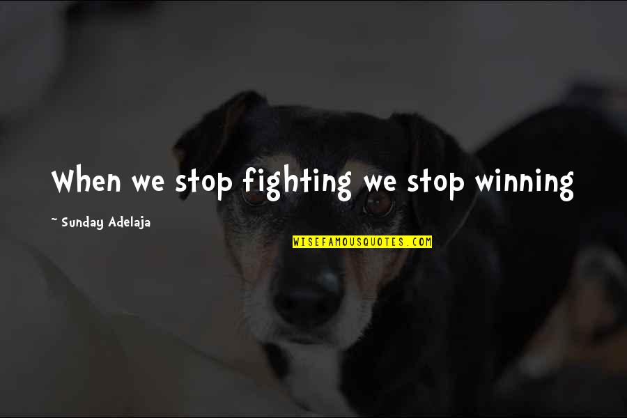 Scheideggers Pump Quotes By Sunday Adelaja: When we stop fighting we stop winning