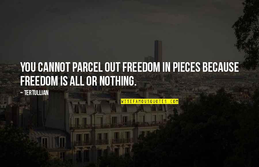 Scheppach Hs Quotes By Tertullian: You cannot parcel out freedom in pieces because