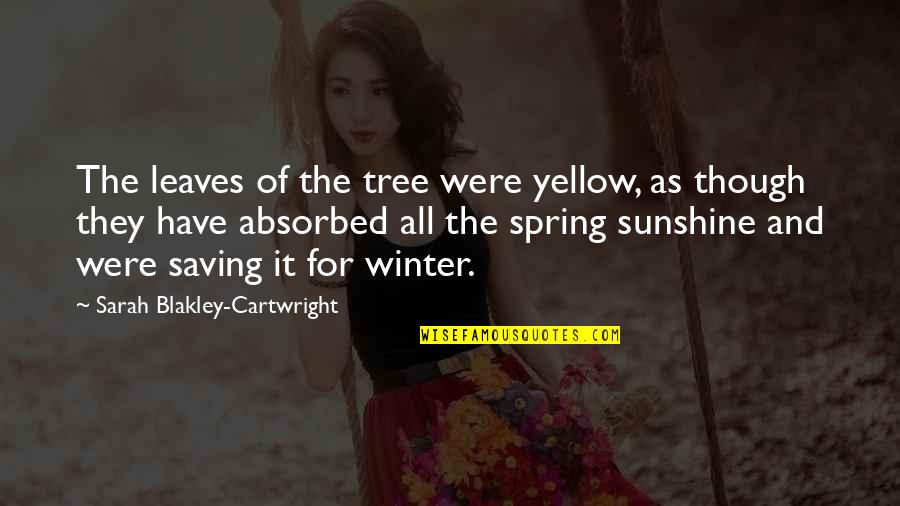 Scheurich Keramik Quotes By Sarah Blakley-Cartwright: The leaves of the tree were yellow, as