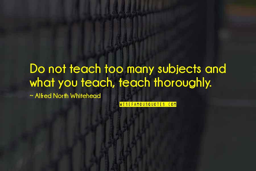 Schirripa Steve Quotes By Alfred North Whitehead: Do not teach too many subjects and what