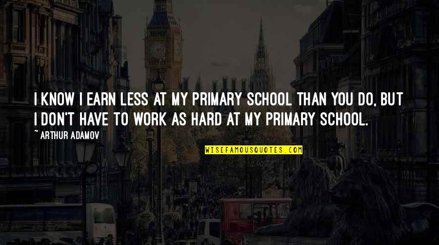 School Hard Work Quotes By Arthur Adamov: I know I earn less at my primary