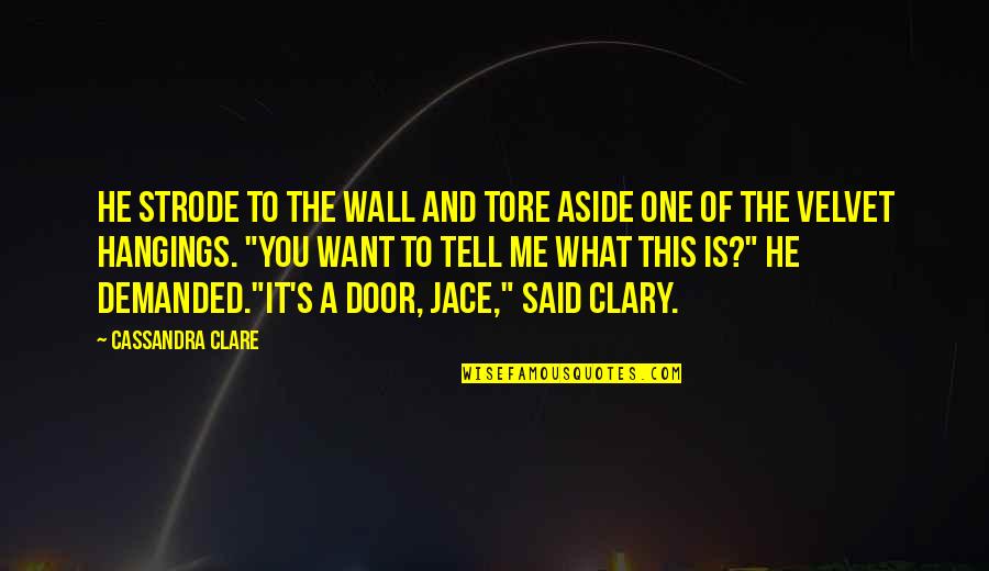 Schulson Michael Quotes By Cassandra Clare: He strode to the wall and tore aside