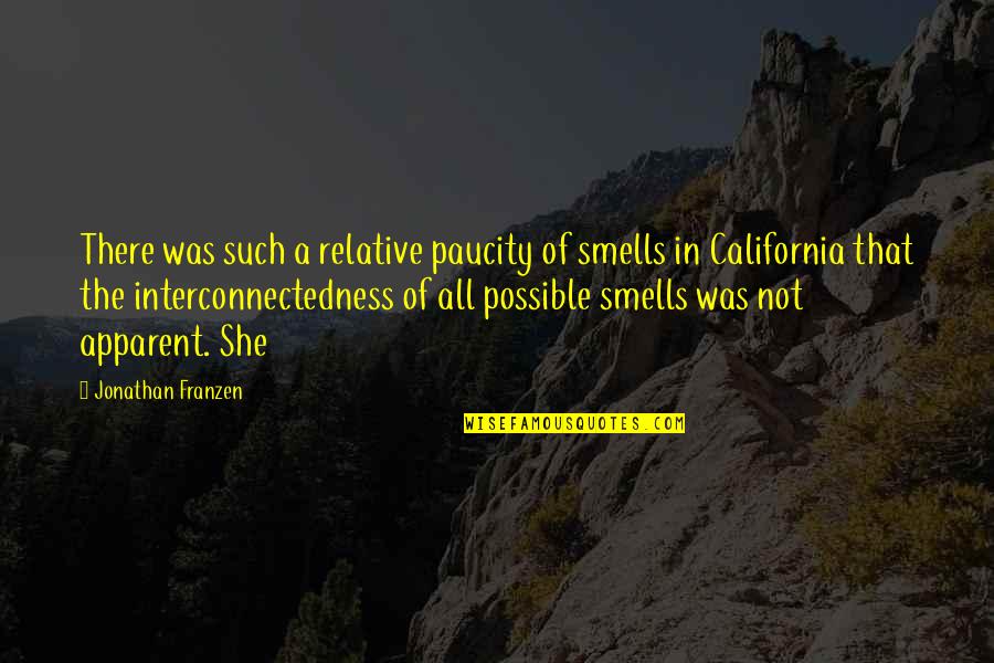 Schulson Michael Quotes By Jonathan Franzen: There was such a relative paucity of smells