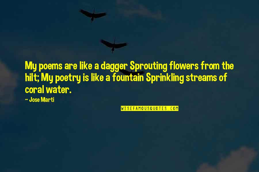 Schumpeters Waves Quotes By Jose Marti: My poems are like a dagger Sprouting flowers