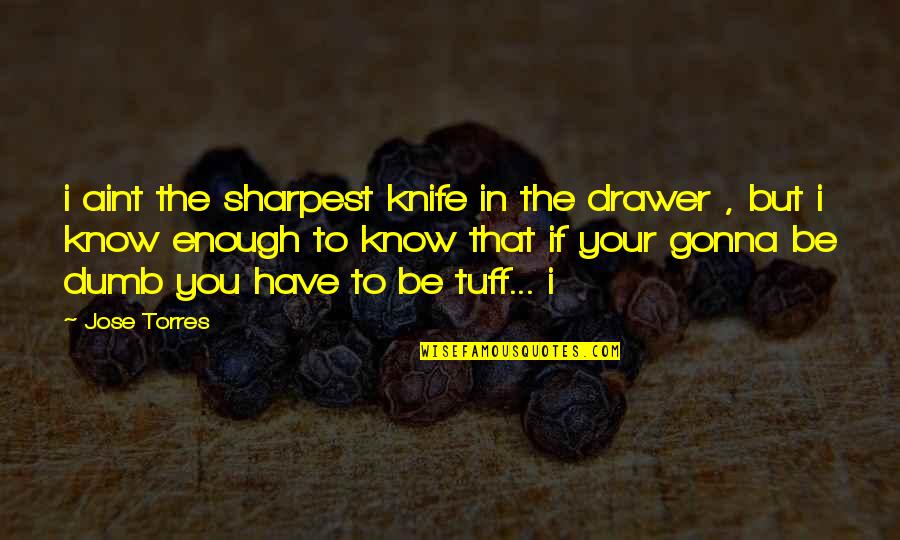 Scoured Barrens Quotes By Jose Torres: i aint the sharpest knife in the drawer