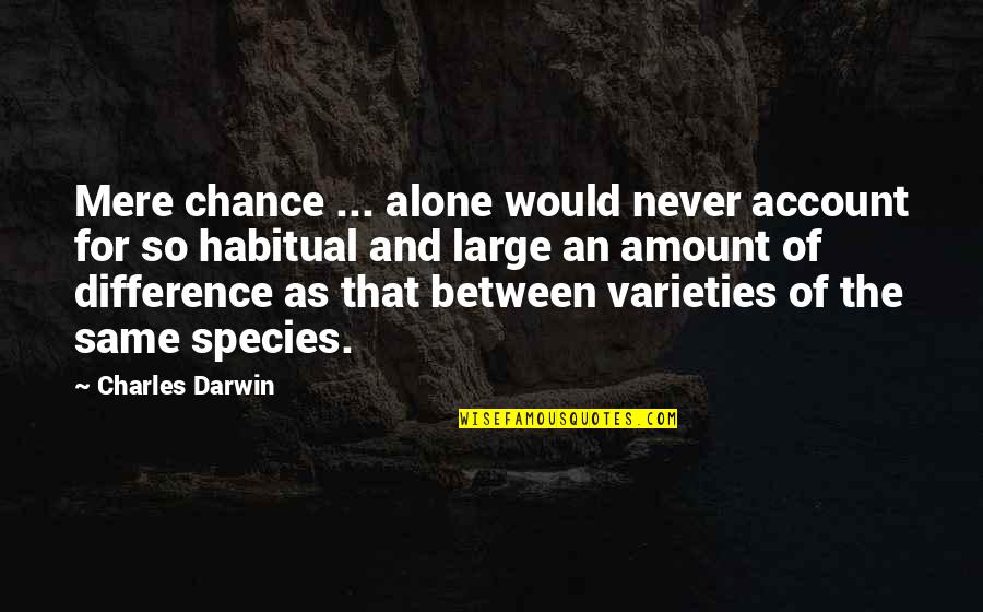 Scrap Car Online Quote Quotes By Charles Darwin: Mere chance ... alone would never account for