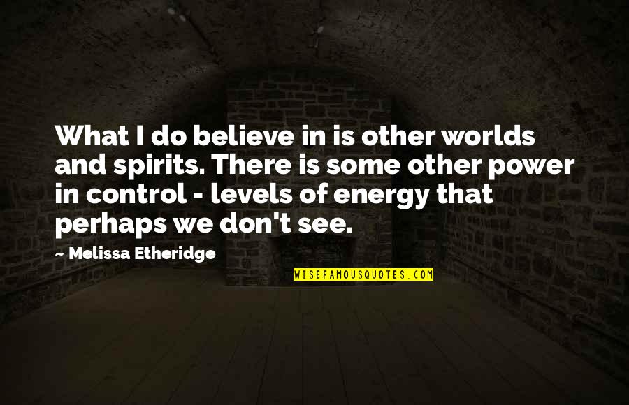 Screenwriting Software Quotes By Melissa Etheridge: What I do believe in is other worlds