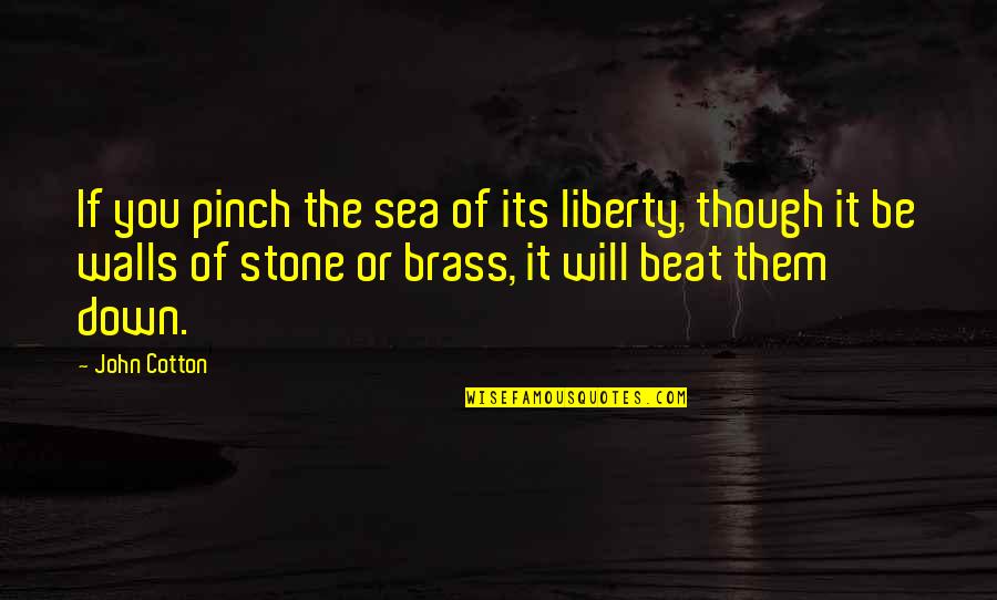 Sea Stone Quotes By John Cotton: If you pinch the sea of its liberty,