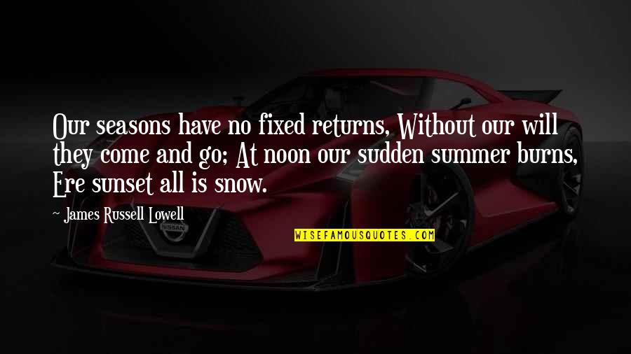 Seasons Come And Go Quotes By James Russell Lowell: Our seasons have no fixed returns, Without our