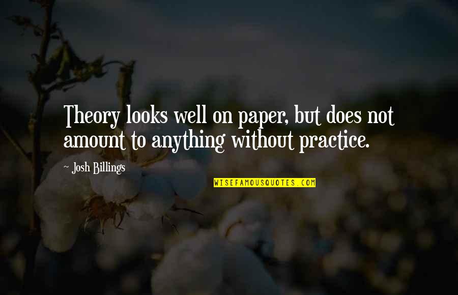 Sebanyak 25 Quotes By Josh Billings: Theory looks well on paper, but does not