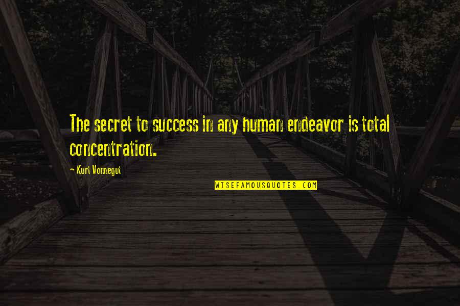 Secret Success Quotes By Kurt Vonnegut: The secret to success in any human endeavor