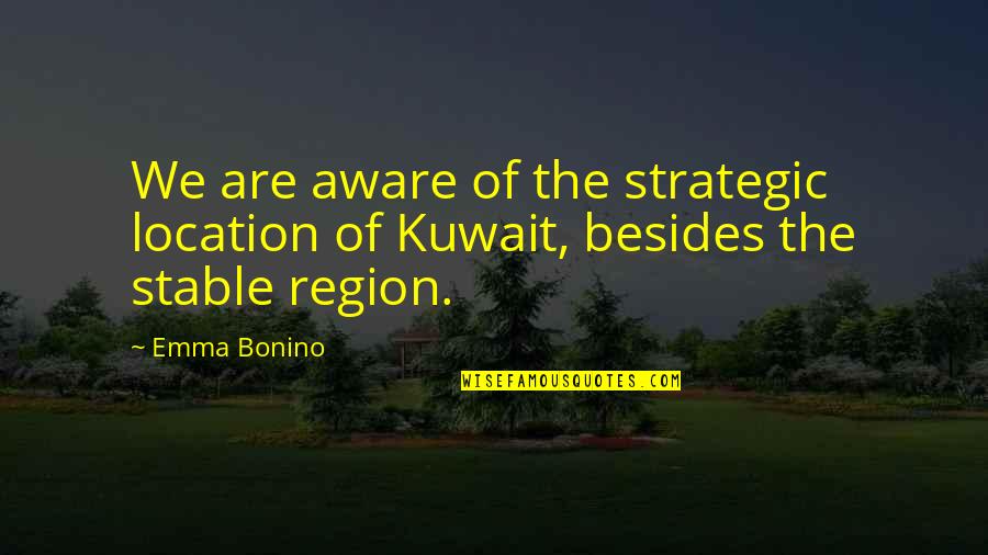 Seeing Stars Quotes By Emma Bonino: We are aware of the strategic location of