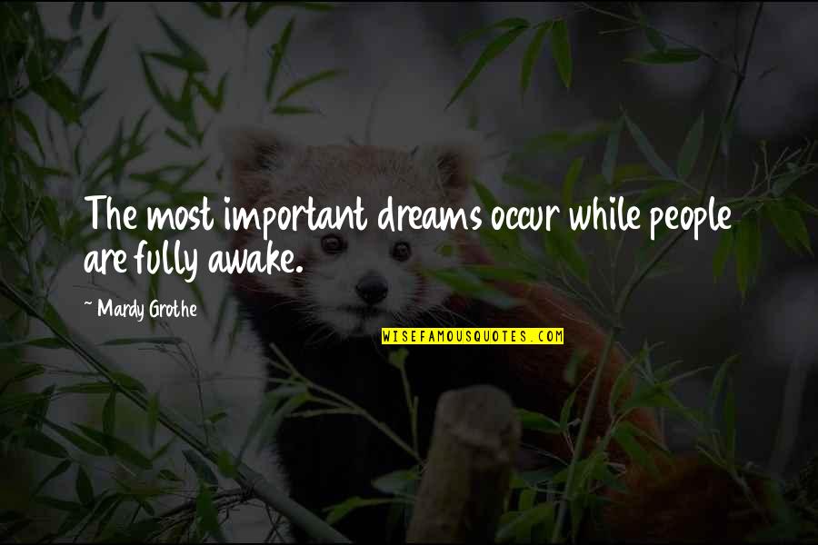 Sefiler Quotes By Mardy Grothe: The most important dreams occur while people are