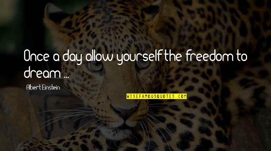 Selder Hak Quotes By Albert Einstein: Once a day allow yourself the freedom to