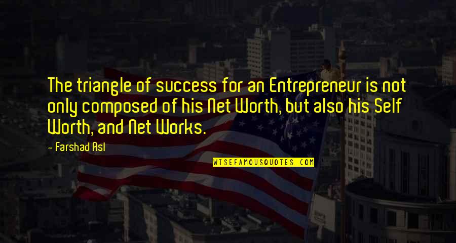 Self Composed Quotes By Farshad Asl: The triangle of success for an Entrepreneur is