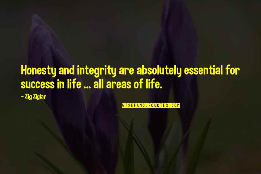 Self Dependent Girl Quotes By Zig Ziglar: Honesty and integrity are absolutely essential for success