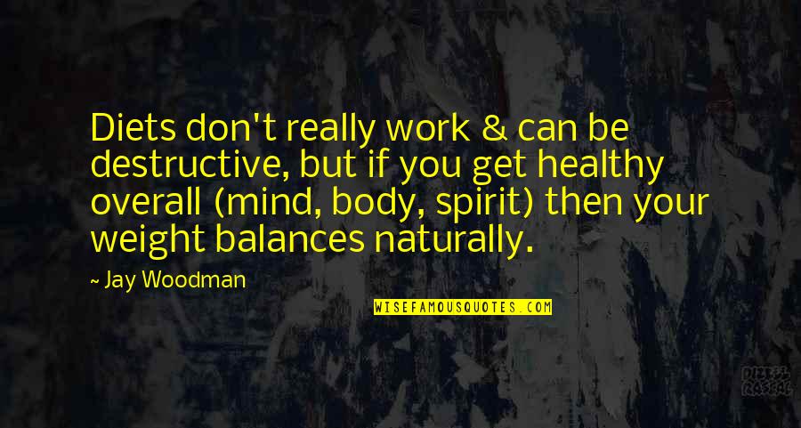 Self Destructive Quotes By Jay Woodman: Diets don't really work & can be destructive,