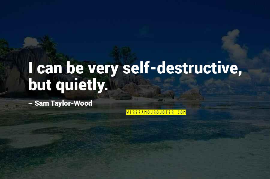 Self Destructive Quotes By Sam Taylor-Wood: I can be very self-destructive, but quietly.