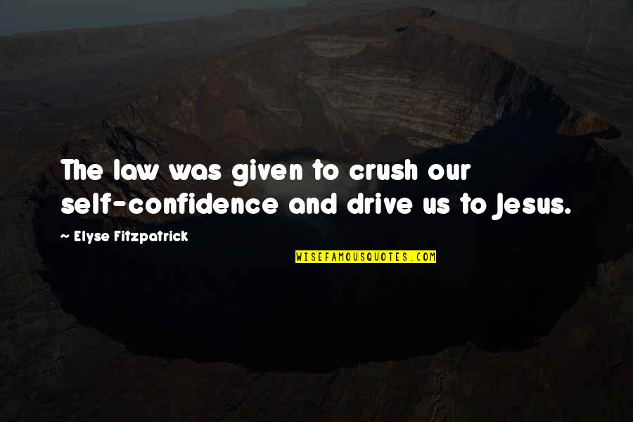 Self Drive Quotes By Elyse Fitzpatrick: The law was given to crush our self-confidence