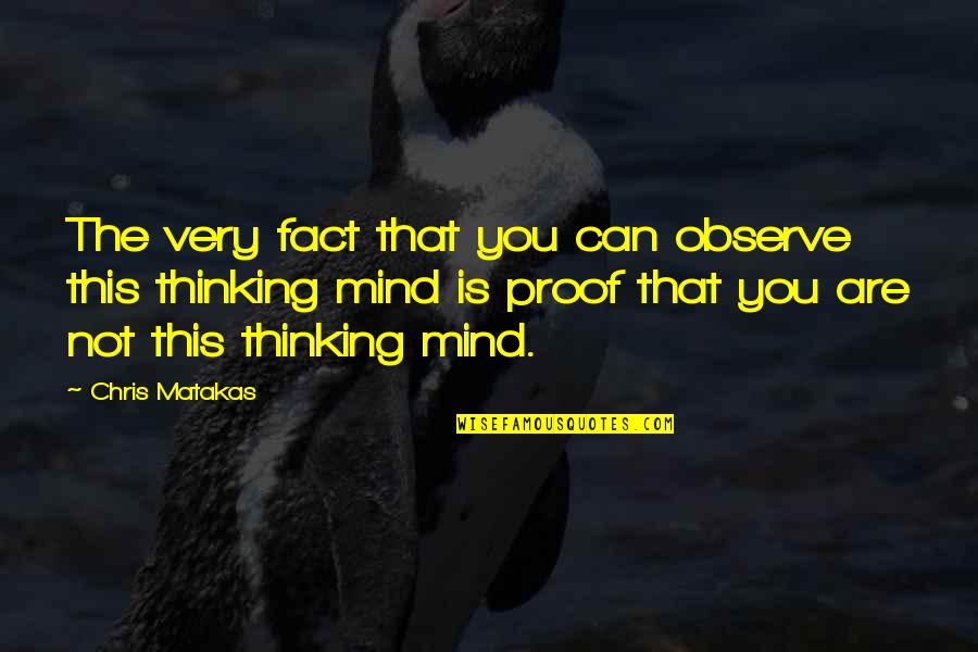 Self Observe Quotes By Chris Matakas: The very fact that you can observe this