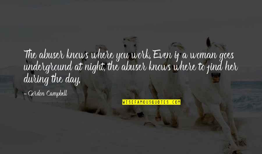 Selfish Relatives Quotes By Gordon Campbell: The abuser knows where you work. Even if
