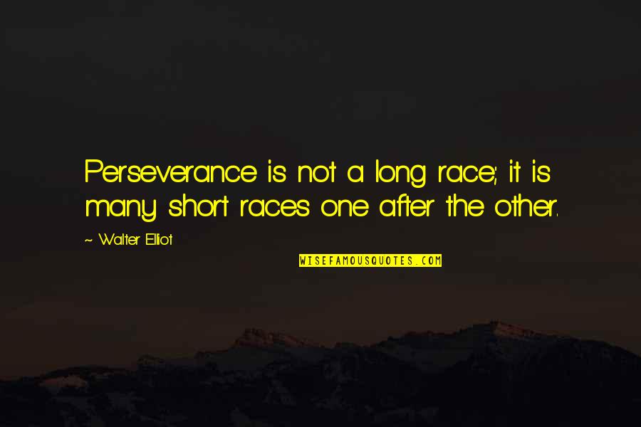 Selfish Relatives Quotes By Walter Elliot: Perseverance is not a long race; it is