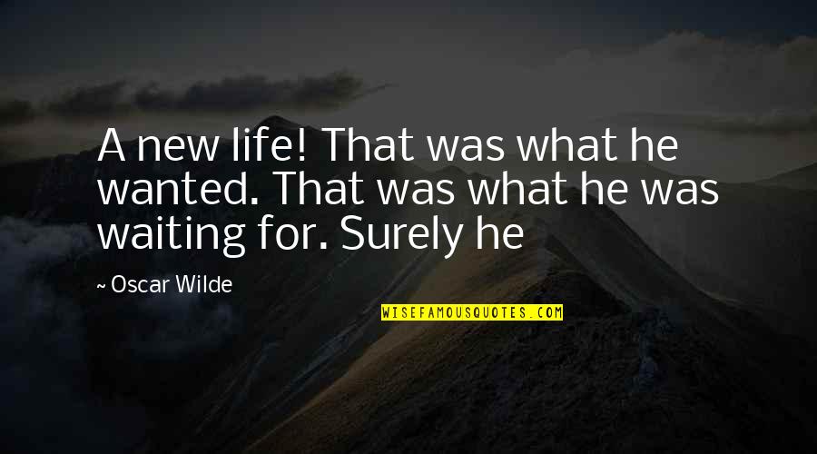 Senator Ted Stevens Quotes By Oscar Wilde: A new life! That was what he wanted.