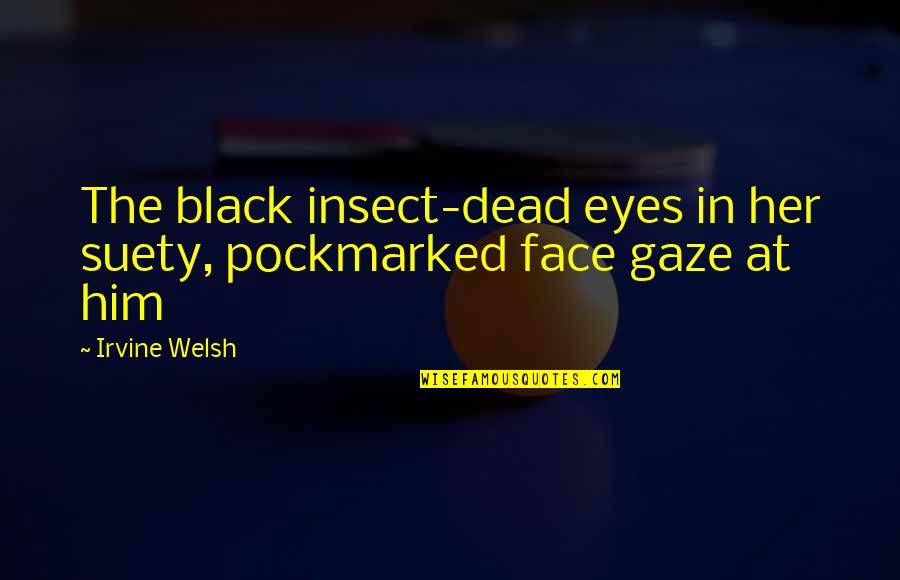 Senescent Def Quotes By Irvine Welsh: The black insect-dead eyes in her suety, pockmarked