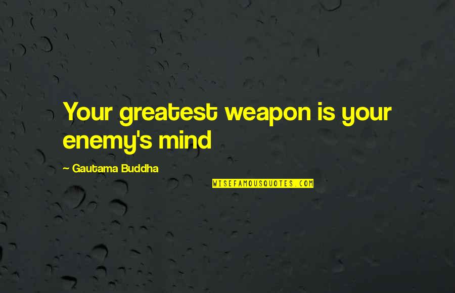 Sensical Thesaurus Quotes By Gautama Buddha: Your greatest weapon is your enemy's mind