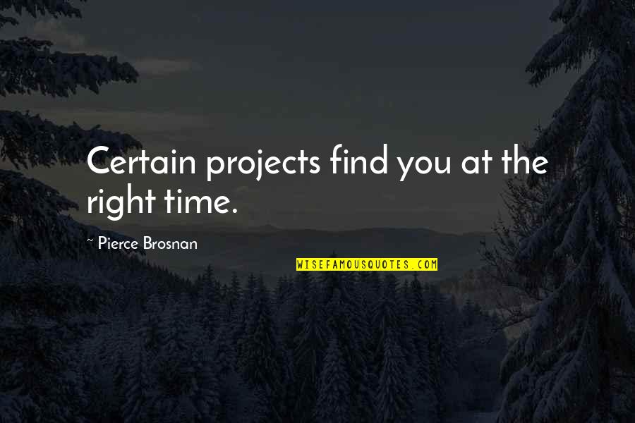 Sentiers Mont Quotes By Pierce Brosnan: Certain projects find you at the right time.