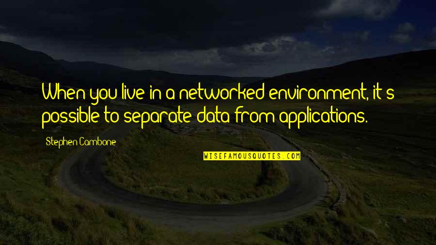 Separate From Each Other Quotes By Stephen Cambone: When you live in a networked environment, it's