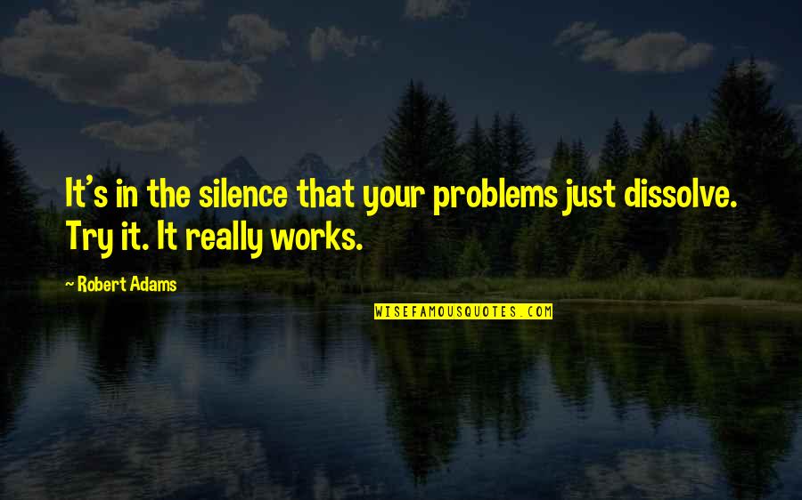 Separated Couples Quotes By Robert Adams: It's in the silence that your problems just