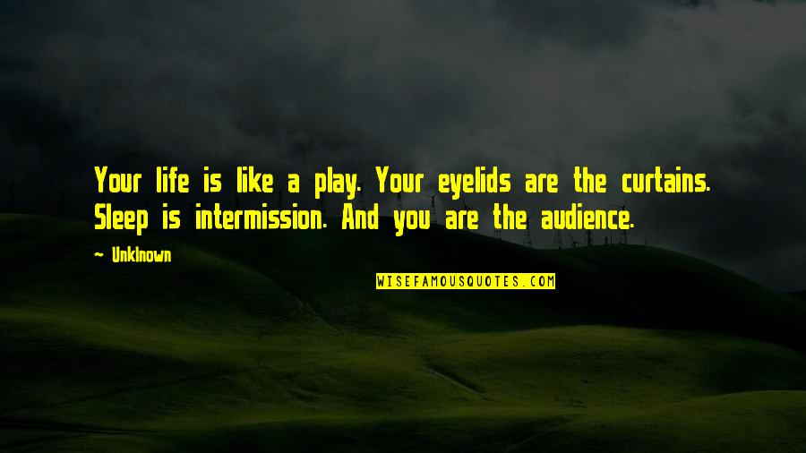 Sepotong Senja Quotes By Unklnown: Your life is like a play. Your eyelids