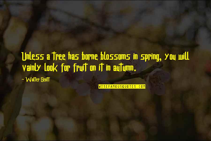 Sepulchres Quotes By Walter Scott: Unless a tree has borne blossoms in spring,