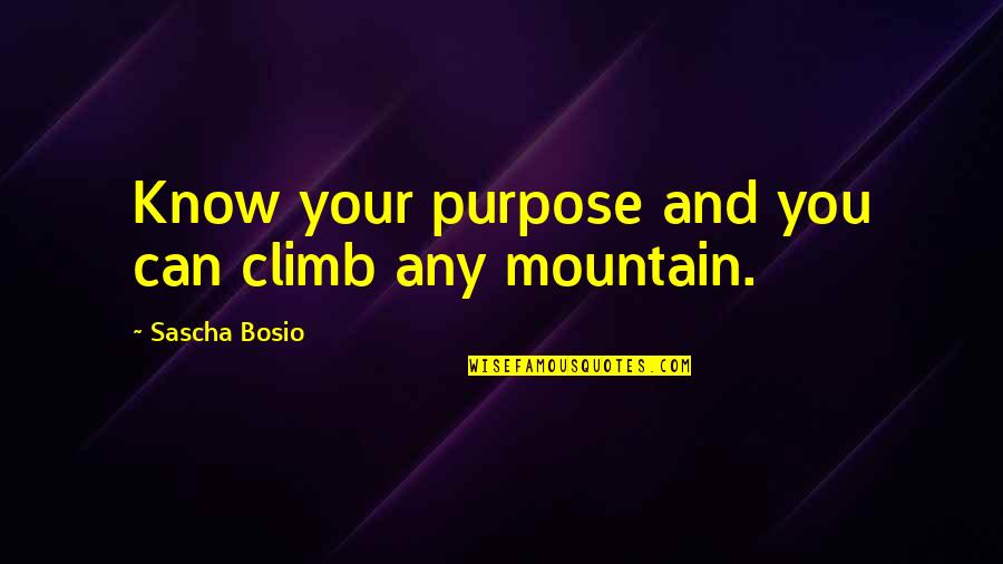 Serahkan Segala Quotes By Sascha Bosio: Know your purpose and you can climb any