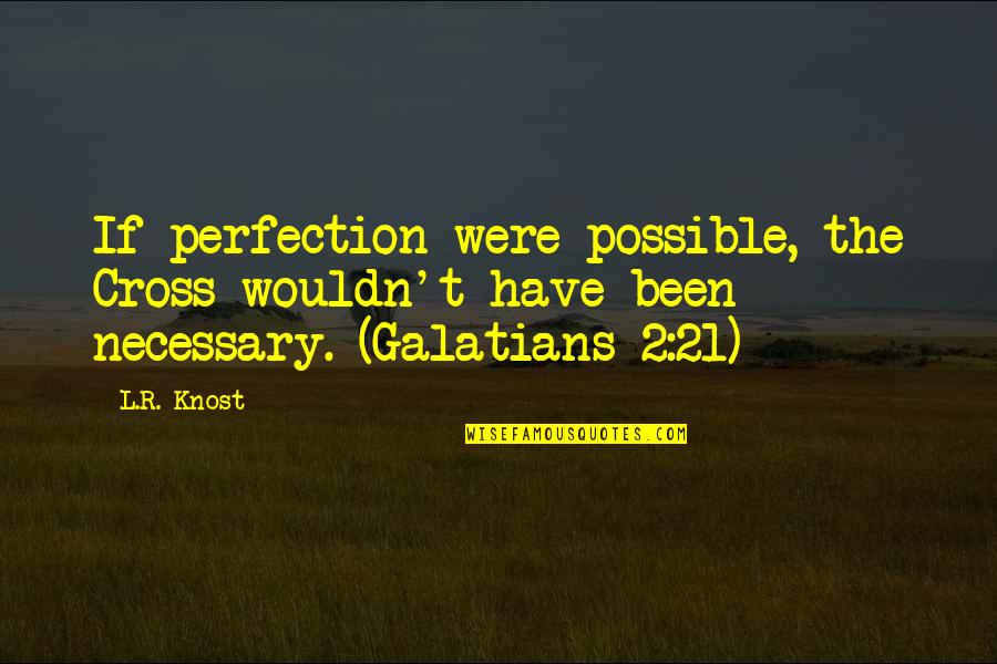 Seriedade Em Quotes By L.R. Knost: If perfection were possible, the Cross wouldn't have